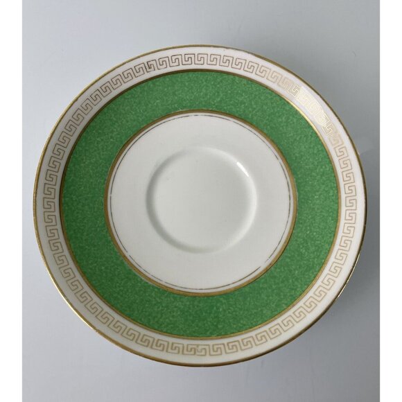 EB Foley China Teacup & Saucer, Green, Gold & White, Made in England, Tableware - Picture 9 of 12
